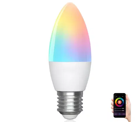 Žiarovky  B.V. LED RGBW Stmievateľná žiarovka C37 E27/6,5W/230V 2700-6500K Wi-Fi -  