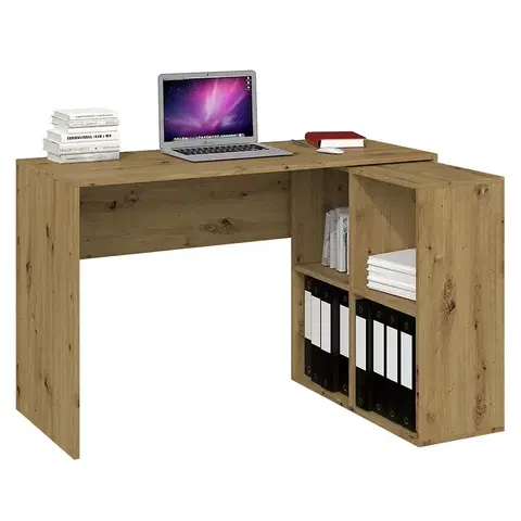 Kancelárske rohové stoly Písací stôl Plus 2x2 dub artisan