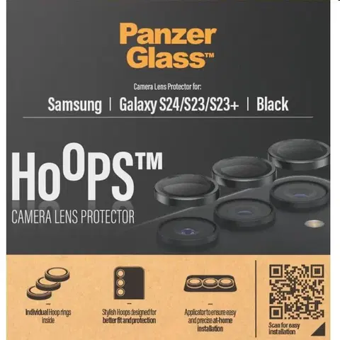 Ochranné fólie pre mobilné telefóny PanzerGlass Ochranný kryt objektívu fotoaparátu Hoops pre Samsung Galaxy S24, S23, S23 Plus 1207