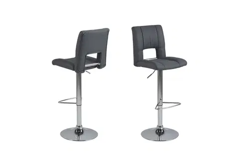 Barové stoličky Dkton Dizajnová barová stolička Almonzo, tmavosivá / chrómová