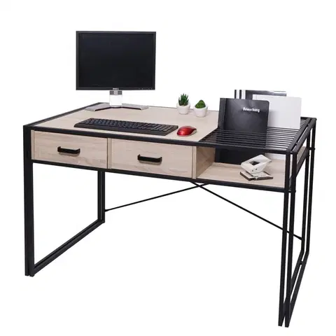 Pracovné stoly Písací stôl s úložným priestorom HWC-H91 Dub