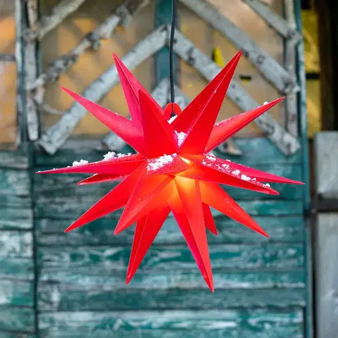 Vianočné svetelné hviezdy STERNTALER Dekoračná hviezda exteriér 18-cípa Ø 40 cm červená