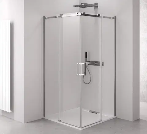 Sprchovacie kúty POLYSAN - THRON LINE SQUARE štvorcový sprchový kút 900x900, hranaté pojazdy, rohový vstup TL2990-5002