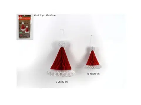 Vianočné dekorácie MAKRO - Dekorácia vianočná - čiapka 2ks