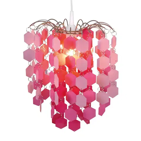 Závesné svietidlá Näve Závesná lampa 6008519, ružové dekoračné prvky
