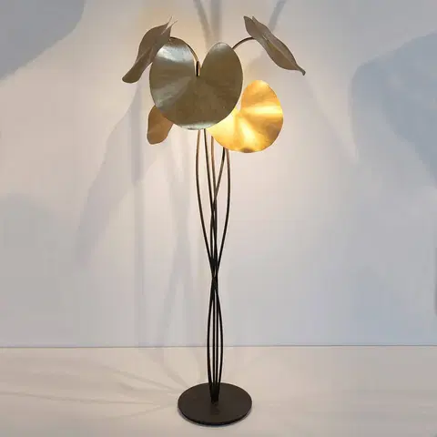 Stojacie lampy Holländer Stropné LED svietidlo Controversia, tienidlo zlaté