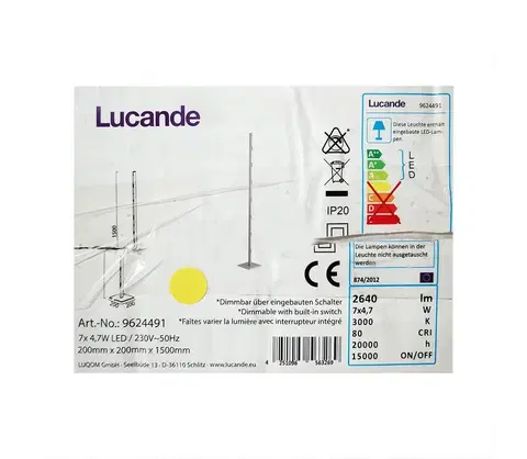 Lampy Lucande Lucande - LED Stmievateľná stojacia lampa MARGEAU 7xLED/4,7W/230V 