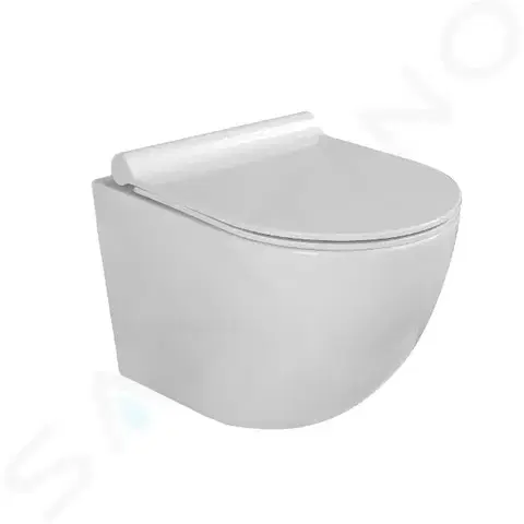 Kúpeľňa Kielle - Gaia Závesné kompaktné WC s doskou SoftClose, Rimless, biela 30115001