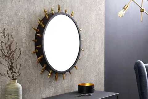 Zrkadlá LuxD Dizajnové nástenné zrkadlo Lacretia  čierno-zlaté  x  25821