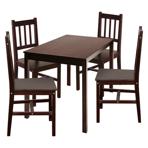 Jedálenské sety Jedálenský stôl 8848H tmavohnedý lak + 4 stoličky 869H tmavohnedý lak