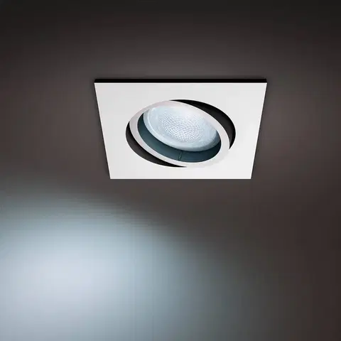 SmartHome zapustené svetla Philips Hue Zapustené bodové svietidlo Philips Hue Milliskin LED, hranaté, biele