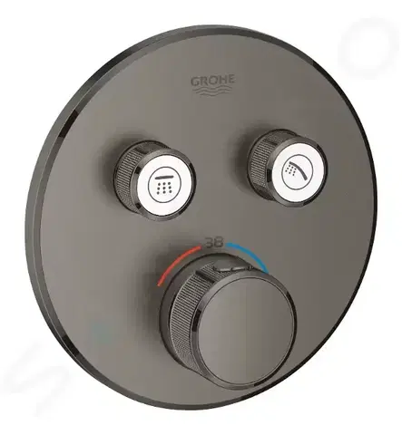 Kúpeľňové batérie GROHE - Grohtherm SmartControl Termostatická sprchová batéria pod omietku, 2 ventily, kefovaný Hard Graphite 29119AL0