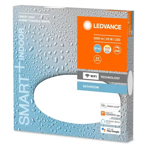 SmartHome stropné svietidlá LEDVANCE SMART+ LEDVANCE SMART+ WiFi Orbis Disc, biela, Ø 40 cm