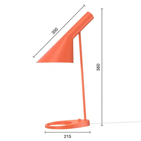 Stolové lampy Louis Poulsen Dizajnová stolová lampa Louis Poulsen AJ Mini oranžová