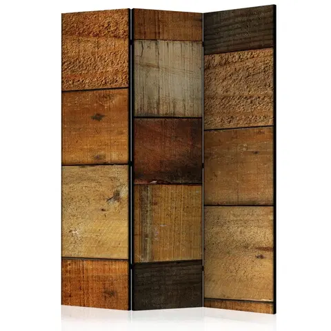 Paravány Paraván Wooden Textures Dekorhome 135x172 cm (3-dielny)