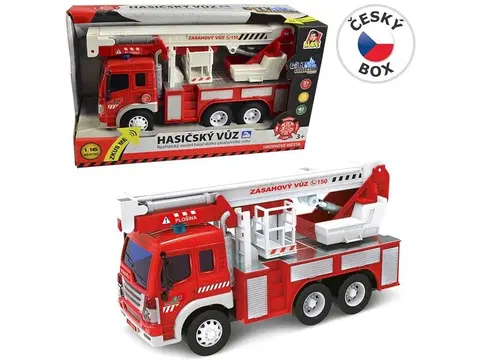 Hračky - dopravné stroje a traktory MADE - Auto požiarny žeriav, 13 x 25 x 8 cm