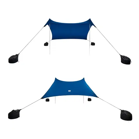 vodné športy Plážový prístrešok s ochranou proti UV žiareniu pre 4 osoby modrý