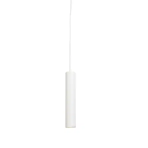 Zavesne lampy Dizajnové závesné svietidlo biele - Tuba malé