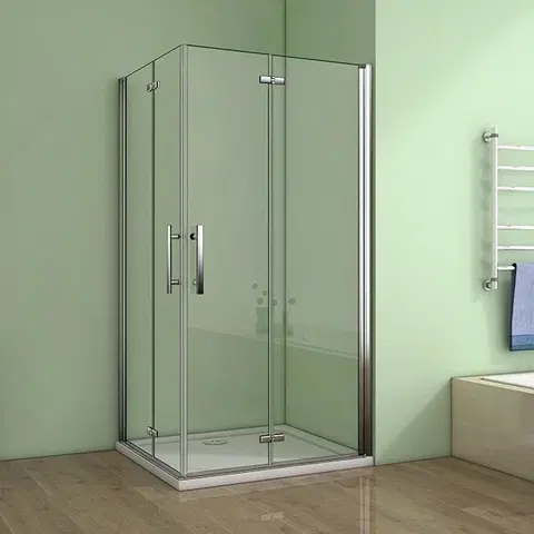 Sprchovacie kúty H K - Obdĺžnikový sprchovací kút MELODY R109, 100x90 cm sa zalamovacím dverami vrátane sprchovej vaničky z liateho mramoru SE-MELODYR109 / SE-ROCKY-10090