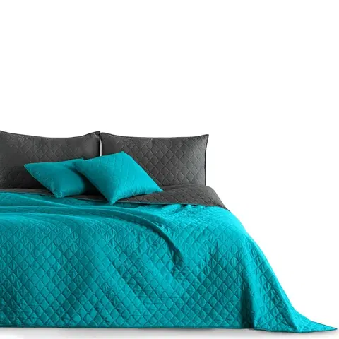 Prikrývky na spanie DecoKing Prehoz na posteľ Axel tmavomodrá/sivá, 170 x 210 cm