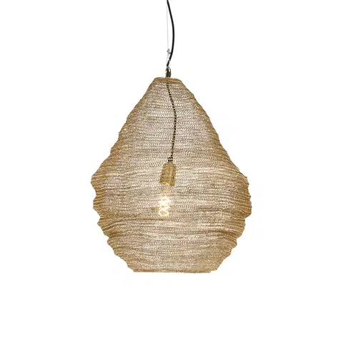 Zavesne lampy Orientálna závesná lampa zlatá 45 cm - Nidum