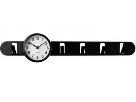 Hodiny Nástenný vešiak s hodinami Balvi Clock In čierny