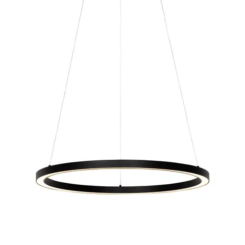 Zavesne lampy Závesné svietidlo čierne 60 cm vrátane LED 3-stupňovo stmievateľné - Girello