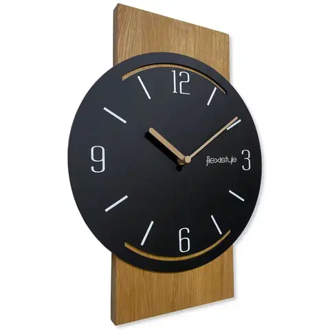 Hodiny Geometrické nástenné drevené hodiny 40cm, z240-1matd-dx