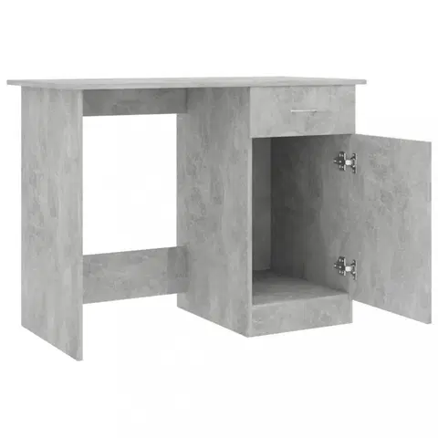 Pracovné stoly Písací stôl so skrinkou 100x50 cm Dekorhome Betón