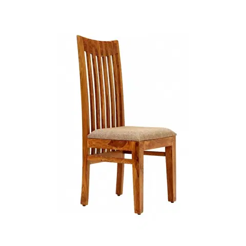 Jedálenské stoličky Stolička Gani s čalúneným sedákom z indického masívu palisander