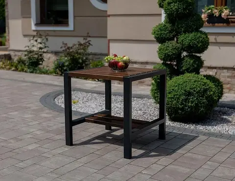 Záhradné stoly Moderný stôl malý orech