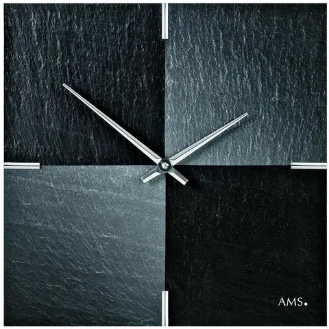 Hodiny AMS 9520 dizajnové nástenné bridlicové hodiny, 30 x 30 cm
