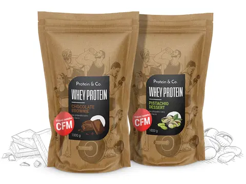Proteíny Protein&Co. CFM WHEY PROTEIN 80 1 kg + 1 kg AKCIA Zvoľ príchuť: Biscuit cookie, PRÍCHUŤ: Banana split