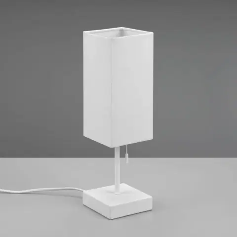 Stolové lampy Reality Leuchten Stolová lampa Ole s pripojením USB, biela/biela