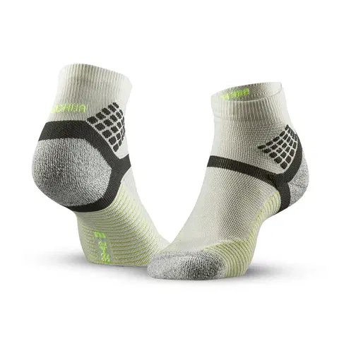 ponožky Polovysoké turistické ponožky Hike 500 sivo-žlté 2 páry