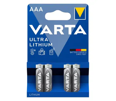 Predlžovacie káble VARTA Varta 6106301404 - 4 ks Líthiová batéria ULTRA AA 1,5V 