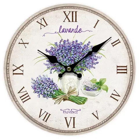 Hodiny Nástenné hodiny Lavande Provence, pr. 34 cm