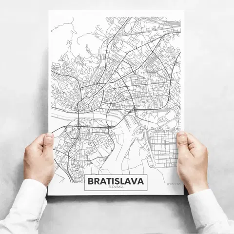 Moderné obrazy Obrazy na stenu - Map Of Bratislava II