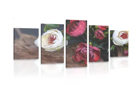 Obrazy kvetov 5-dielny obraz kvetinové vinobranie