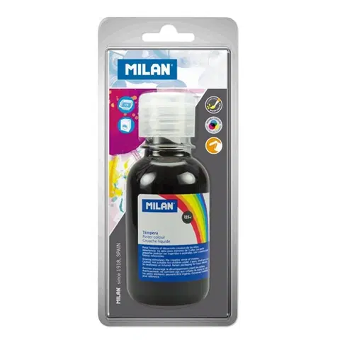 Kreatívne a výtvarné hračky MILAN - Temperová farba 125 ml čierna - blister