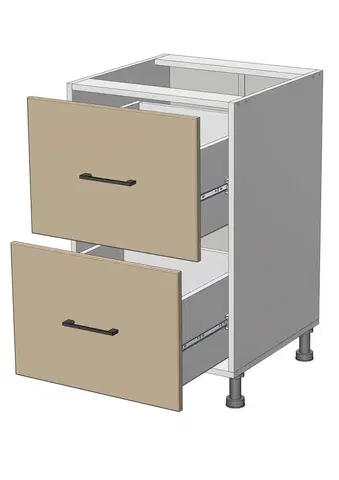 Kuchynské skrinky dolná skrinka so zásuvkami š.50, v.82, Modena LD11S5082, grafit / antracit