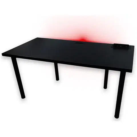 Moderné kancelárske stoly Písací Stôl Pre Hráča 160x80x36 Model 3 čierna Top