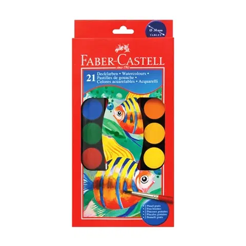 Hračky FABER CASTELL - Farby vodové Faber-Castell 21 farebné