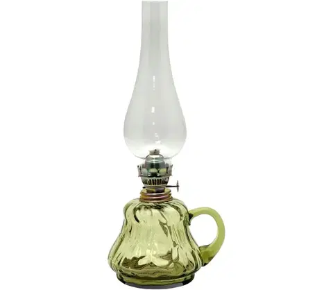 Lampy Floriánova huť Petrolejová lampa TEREZA 34 cm lesná zelená veľká krakle 
