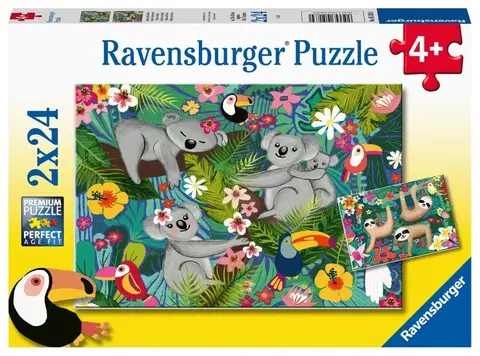 Hračky puzzle RAVENSBURGER - Koaly a leňochy 2x24 dielikov