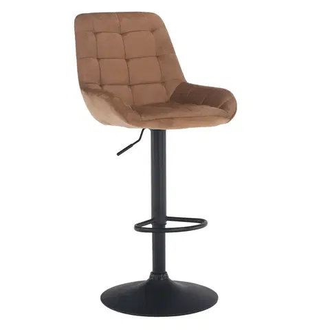 Barové stoličky Barová stolička, hnedá Velvet látka, CHIRO