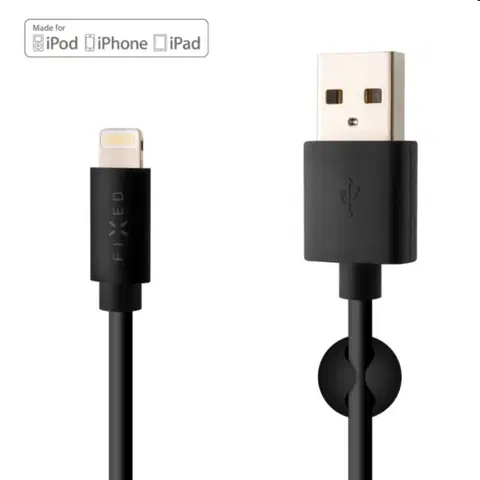 Dáta príslušenstvo FIXED Dátový a nabíjací kábel USB/Lightning MFI, 2 m, čierny FIXD-UL2M-BK