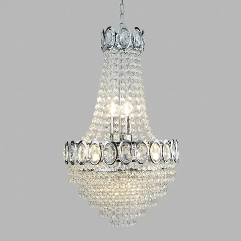 Lustre Searchlight Luster Limoges so závesom so sklenenými perlami