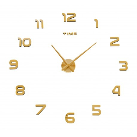 Hodiny 3D nalepovacie hodiny DIY NEPRI, 65 - 130 cm, zlaté