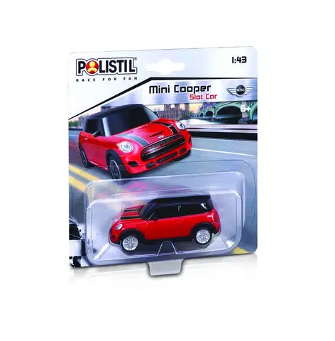Hračky - autíčka POLISTIL - Mini Cooper Slot car 1:43 Red